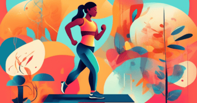 Create an illustration of a person adjusting their fitness routine based on different energy levels. Show them engaging in high-intensity exercises like running or weightlifting on energetic days and